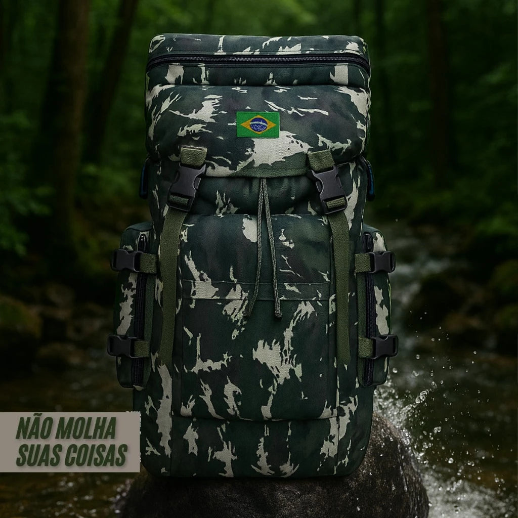 Mochila Cargueira Impermeável Alpha Gear® – Grande Capacidade para Viagem, Trilha e Camping