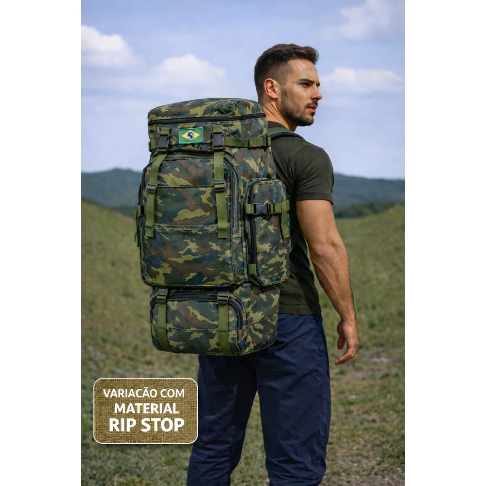 Mochila Cargueira Impermeável Alpha Gear® – Grande Capacidade para Viagem, Trilha e Camping