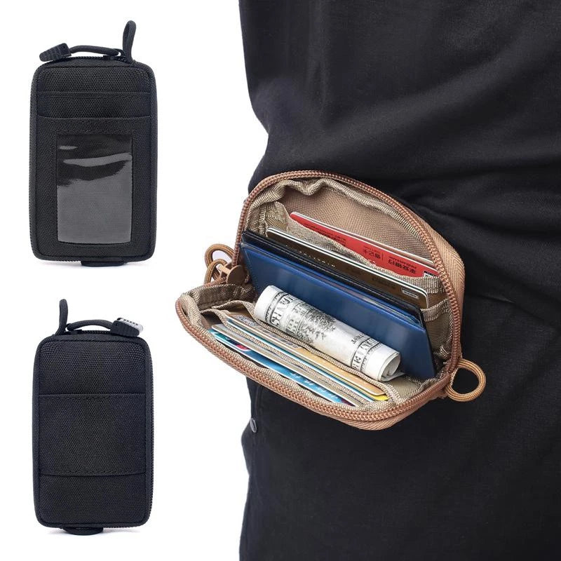 Carteira Tática EDC Alpha Gear® – Porta Cartões, Moedas e Chaves Compacta com Zíper