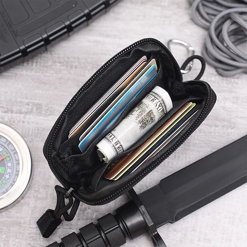 Carteira Tática EDC Alpha Gear® – Porta Cartões, Moedas e Chaves Compacta com Zíper