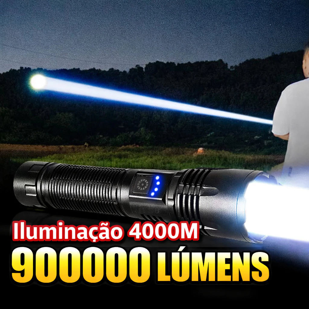 Lanterna Tática LED Recarregável Alpha Gear® – Alta Potência e Longo Alcance USB