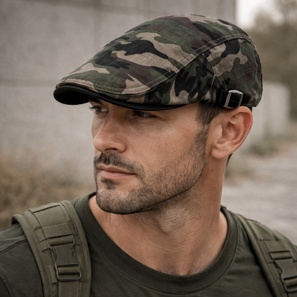 Boina Camuflada Alpha Gear® – Algodão e Linho Leve, Respirável e Ajustável