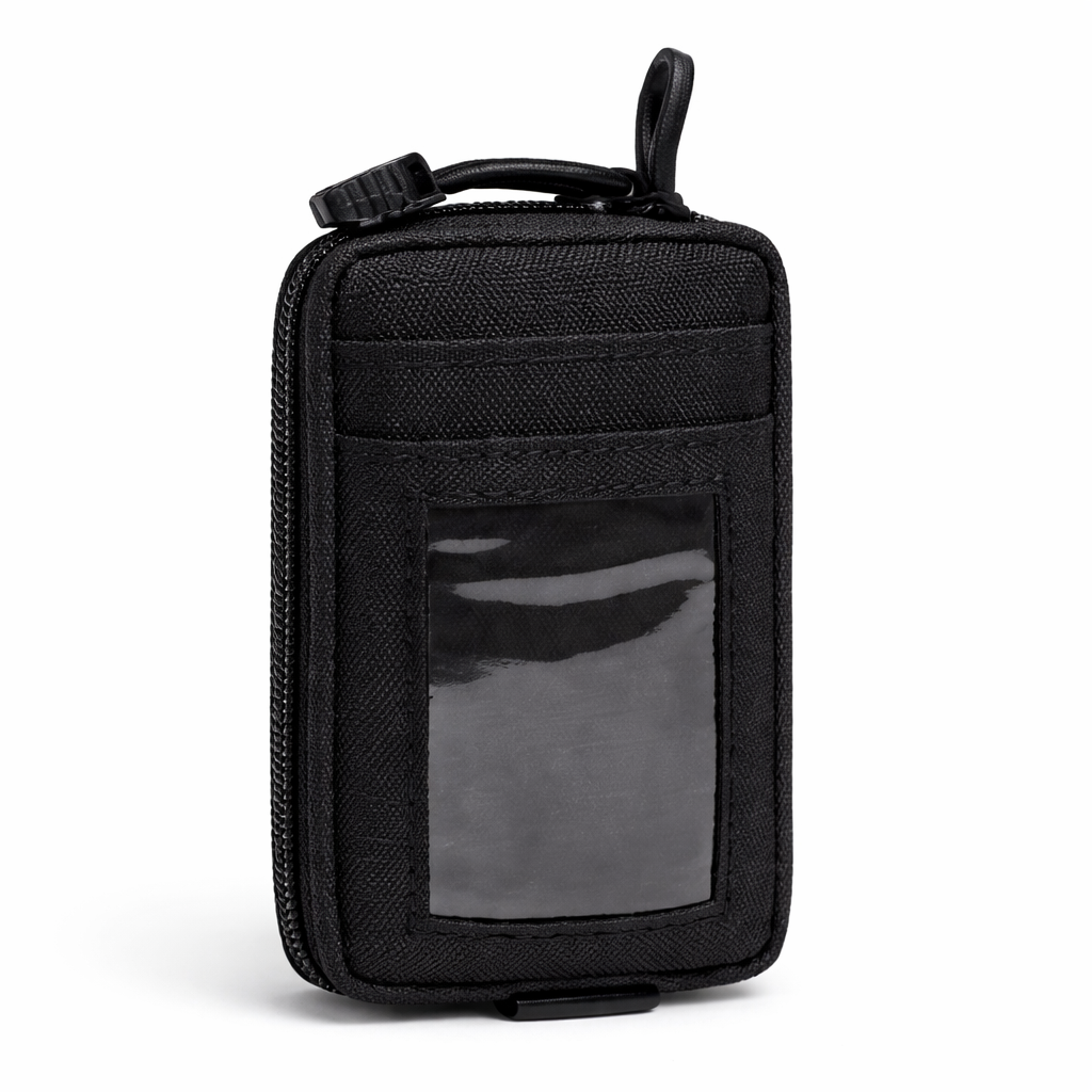 Carteira Tática EDC Alpha Gear® – Porta Cartões, Moedas e Chaves Compacta com Zíper
