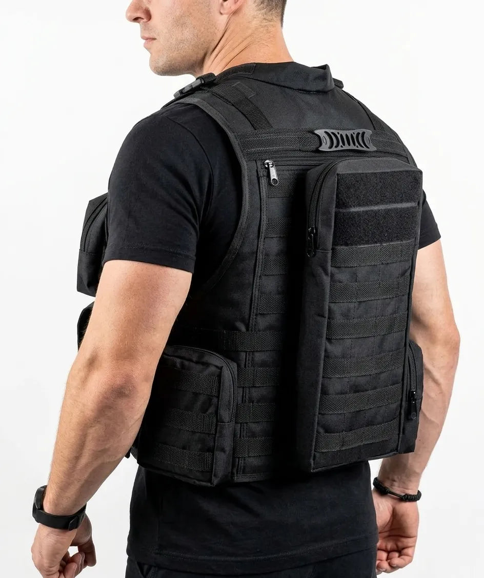 Colete Tático Modular Profissional Alpha Gear + Bandoleira – Completo e Ajustável
