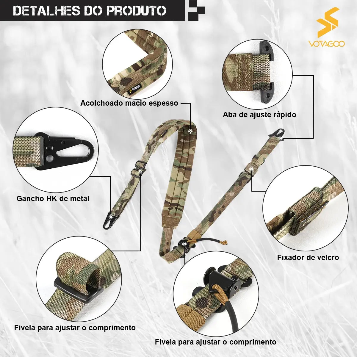 Bandoleira Tática 2 Pontos QD Alpha Gear – Ajuste Rápido e Máximo Conforto