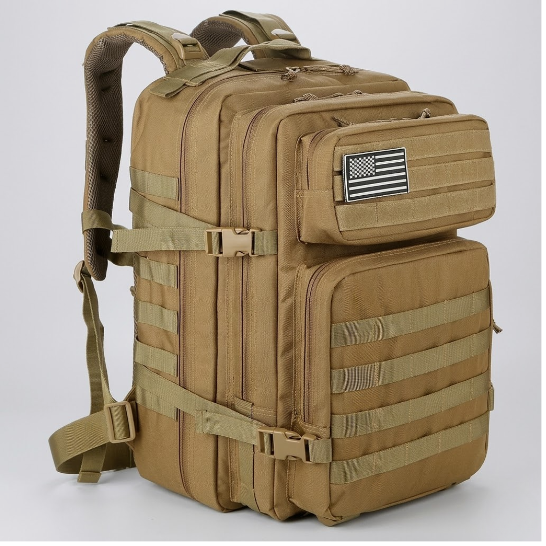 Mochila Tática 45L Alpha Gear® – Molle Militar, Alta Capacidade para 3 Dias