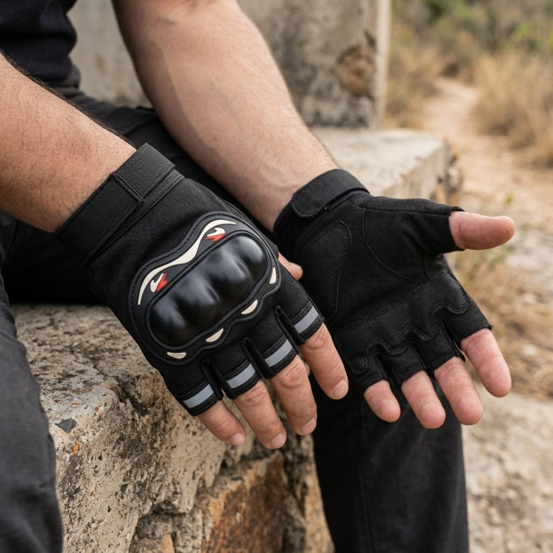 Luva Tática Meio Dedo Alpha Gear® – Grip Antiderrapante, Conforto e Alta Performance