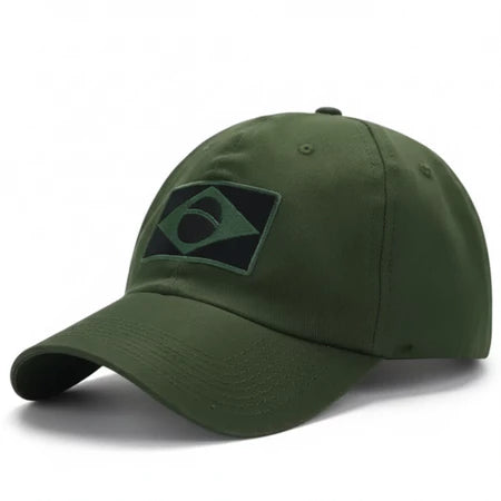 Boné Tático Bandeira do Brasil Alpha Gear – Camuflado, Ajustável e Estilo Militar