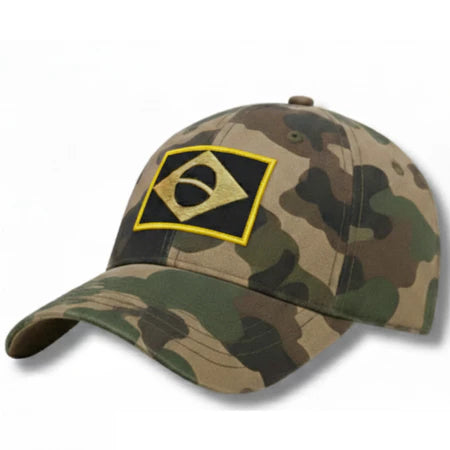 Boné Tático Bandeira do Brasil Alpha Gear – Camuflado, Ajustável e Estilo Militar