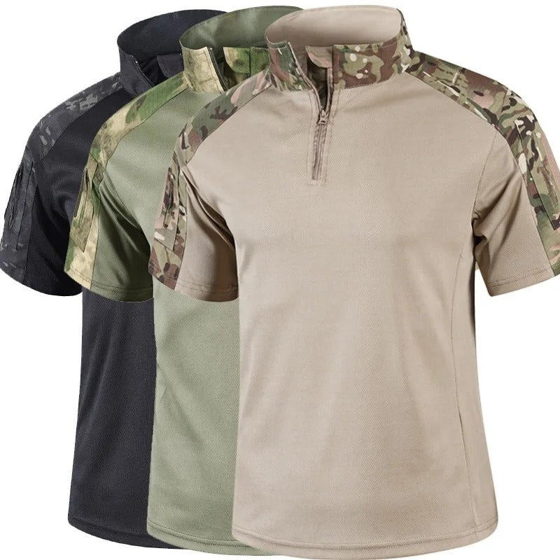 Camisa Tática Camuflada Alpha Gear – Secagem Rápida, Respirável e Leve