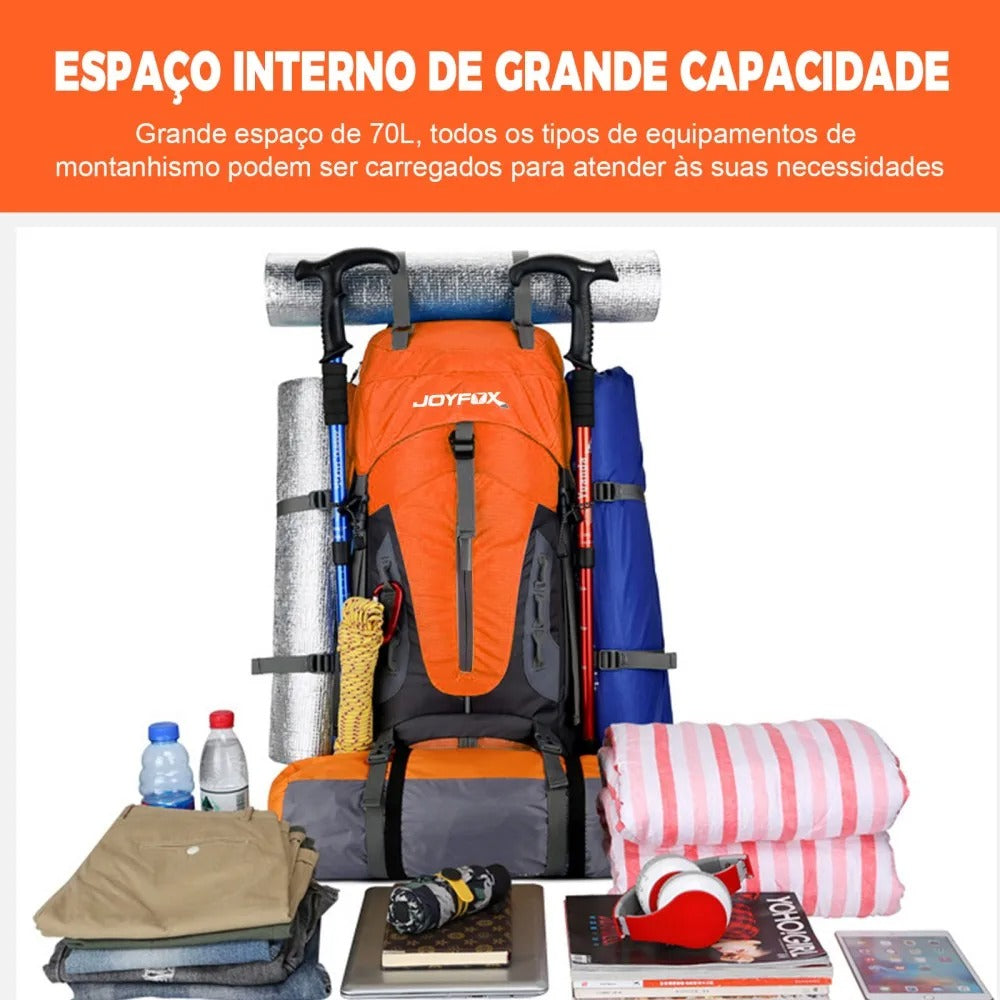 Mochila Tática 70L Impermeável Alpha Gear® – Alta Capacidade para Trilhas e Viagens