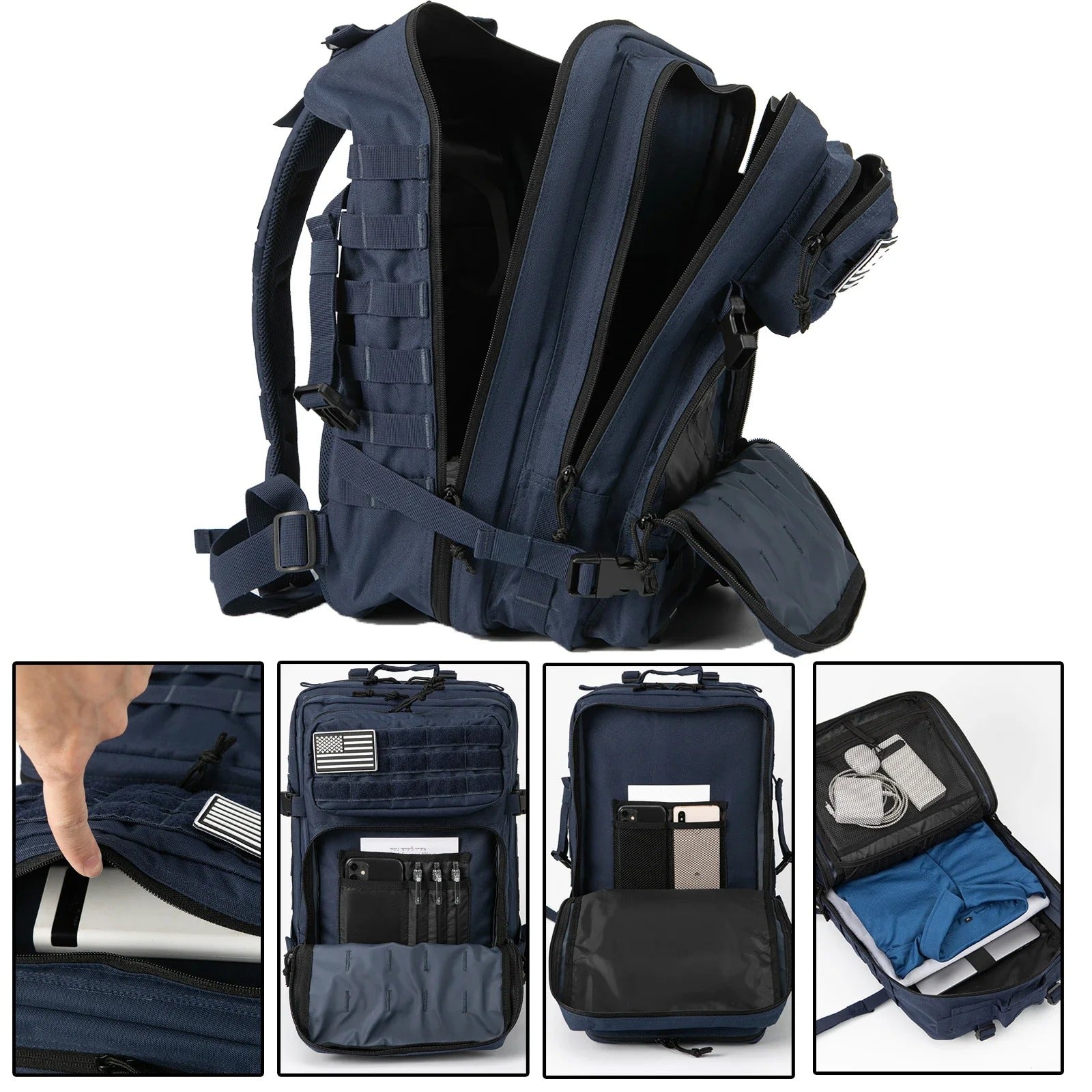 Mochila Tática 45L Alpha Gear® – Molle Militar, Alta Capacidade para 3 Dias