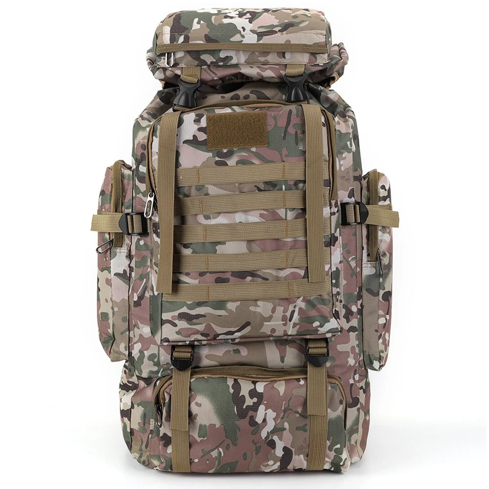 Mochila Tática 80L Alpha Gear® – Impermeável, Camuflada e Ultra Resistente 600D