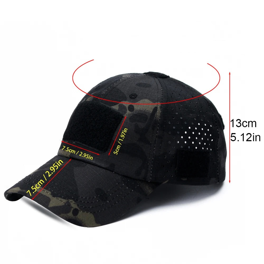 Boné Tático Camuflado Alpha Gear – Respirável, Ajustável e Proteção Solar
