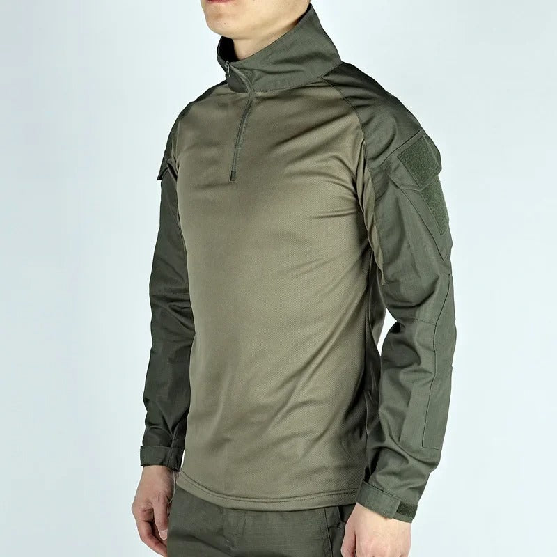 Camiseta Tática Manga Longa Alpha Gear – Respirável, Resistente e Estilo Militar