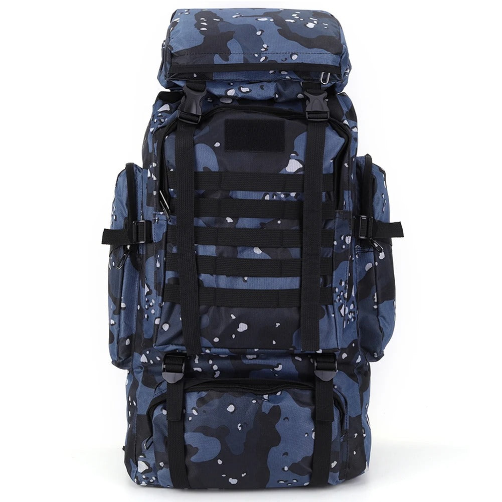 Mochila Tática 80L Alpha Gear® – Impermeável, Camuflada e Ultra Resistente 600D