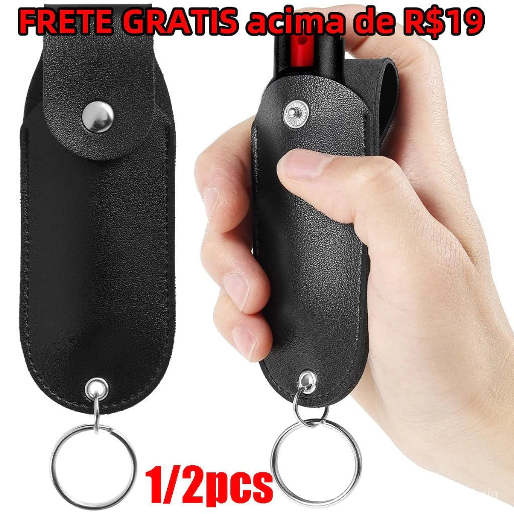 Porta Spray de Pimenta em Couro PU Alpha Gear® – Coldre Discreto com Acesso Rápido