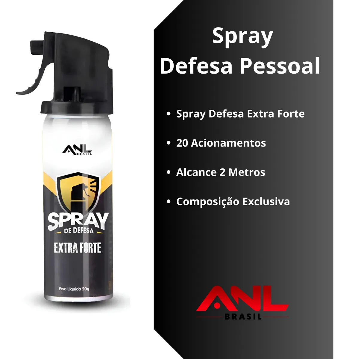 Spray de Defesa Pessoal ANL Cidadão 50ml – Jato Direcionado de Alta Potência | Alpha Gear®