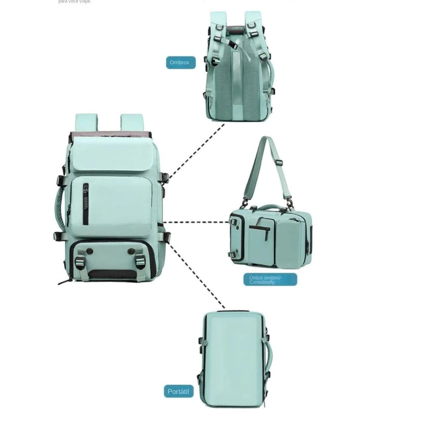 Mochila Multifuncional Impermeável Alpha Gear® – 30L com USB e Compartimento para Notebook