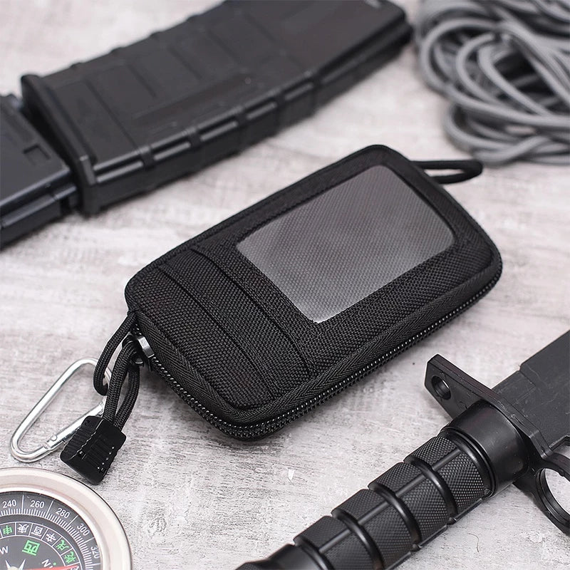 Carteira Tática EDC Alpha Gear® – Porta Cartões, Moedas e Chaves Compacta com Zíper
