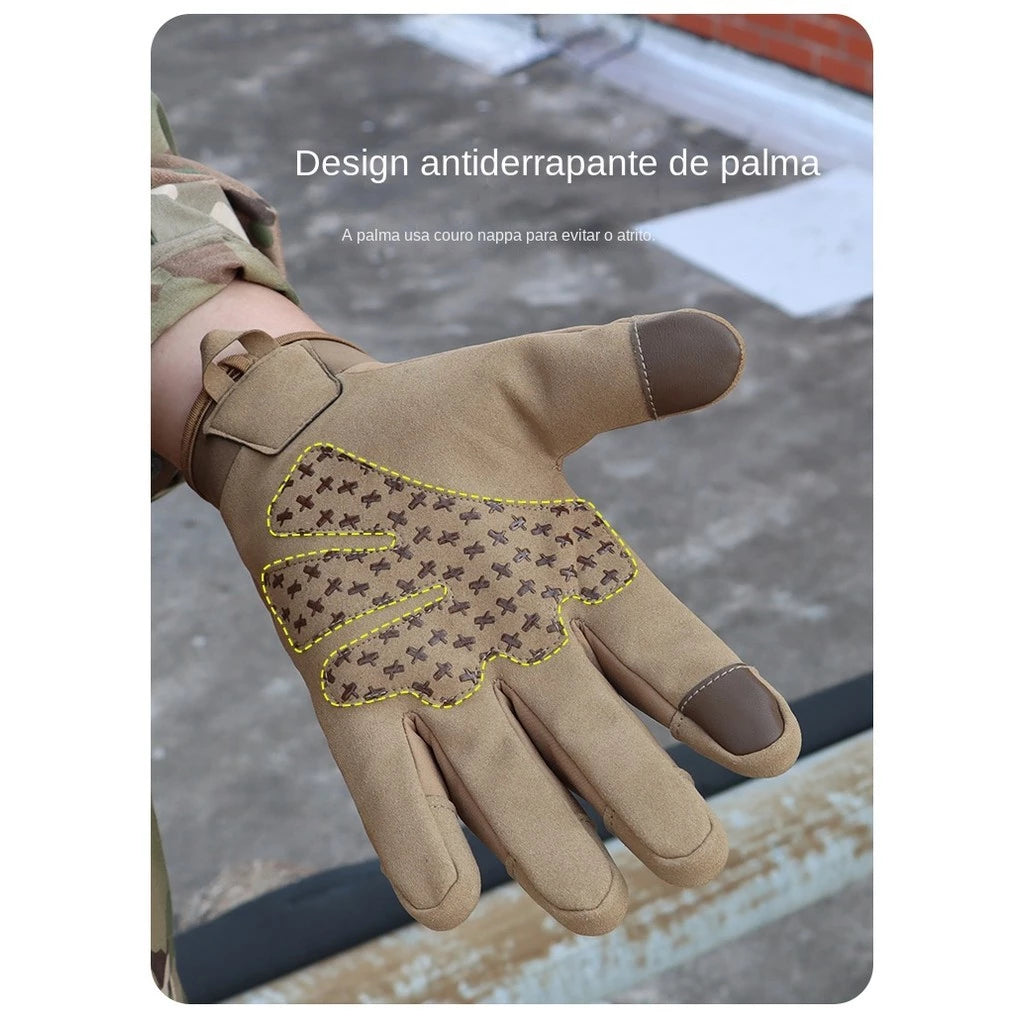 Luva Tática Touch Screen Alpha Gear® – Impermeável, Antiderrapante e Proteção Total