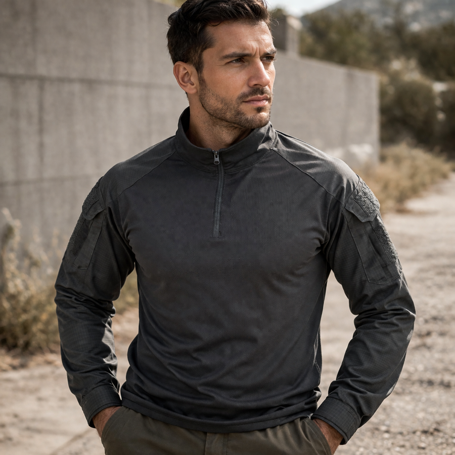 Camiseta Tática Manga Longa Alpha Gear – Respirável, Resistente e Estilo Militar