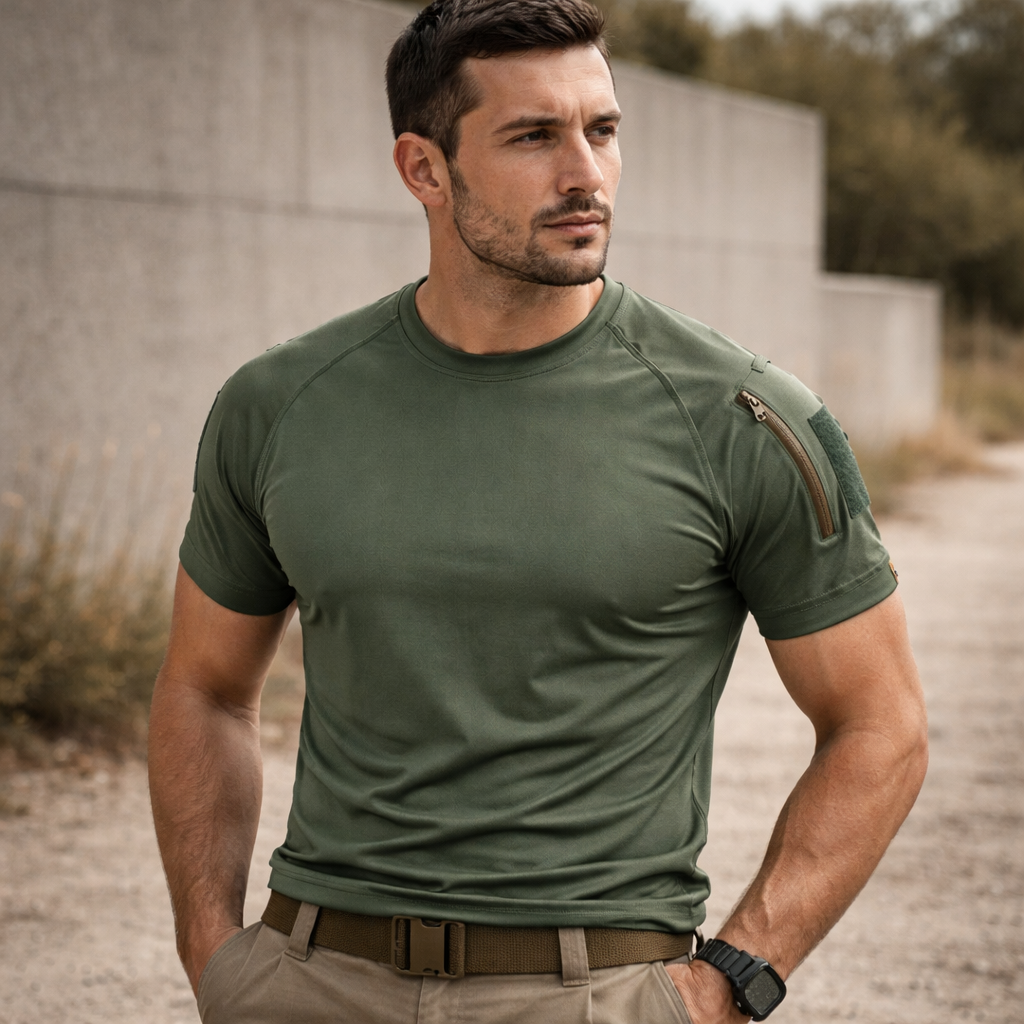 Camiseta Tática Masculina Alpha Gear – Leve, Respirável e Ideal para Treino e Outdoor