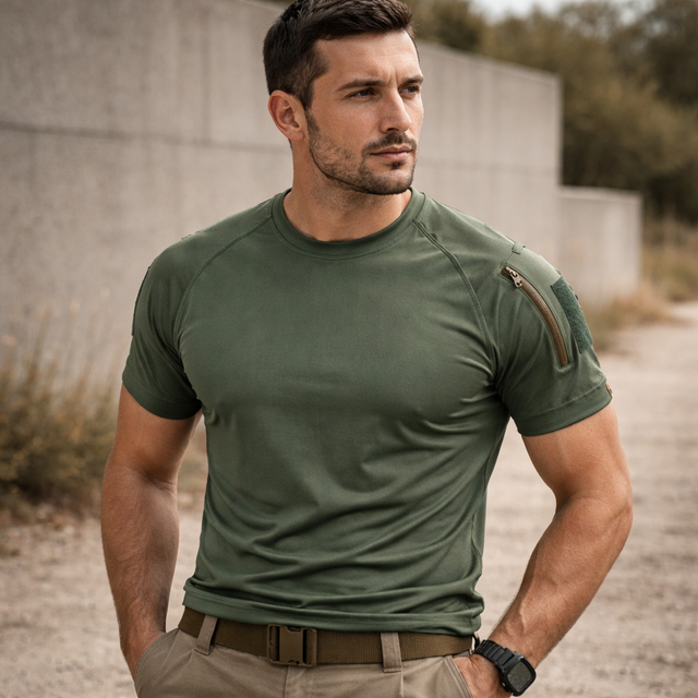 Camiseta Tática Masculina Alpha Gear – Leve, Respirável e Ideal para Treino e Outdoor