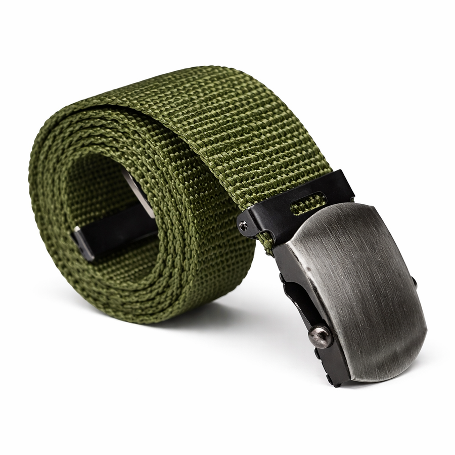 Cinto Tático Militar Verde Alpha Gear® – Nylon Reforçado com Fivela de Metal Ajustável