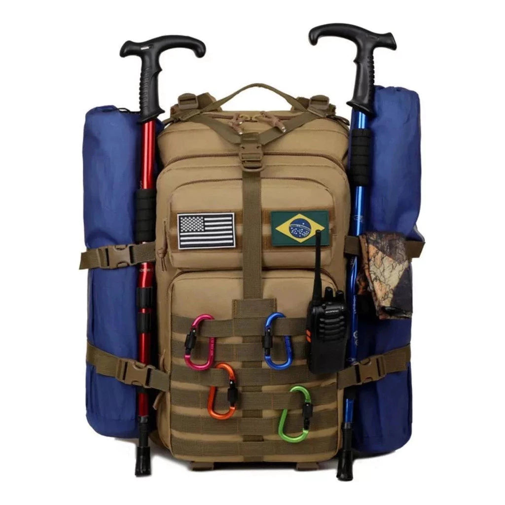 Mochila Tática 50L Alpha Gear® – Resistente à Água, Molle e Compartimento para Notebook