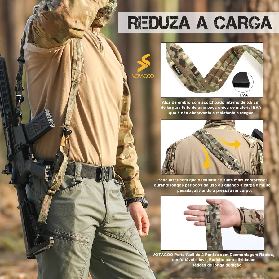 Bandoleira Tática 2 Pontos QD Alpha Gear – Ajuste Rápido e Máximo Conforto