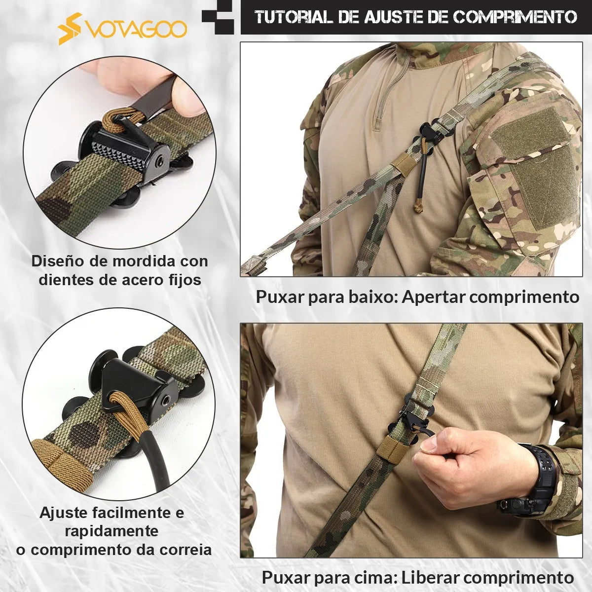Bandoleira Tática 2 Pontos QD Alpha Gear – Ajuste Rápido e Máximo Conforto