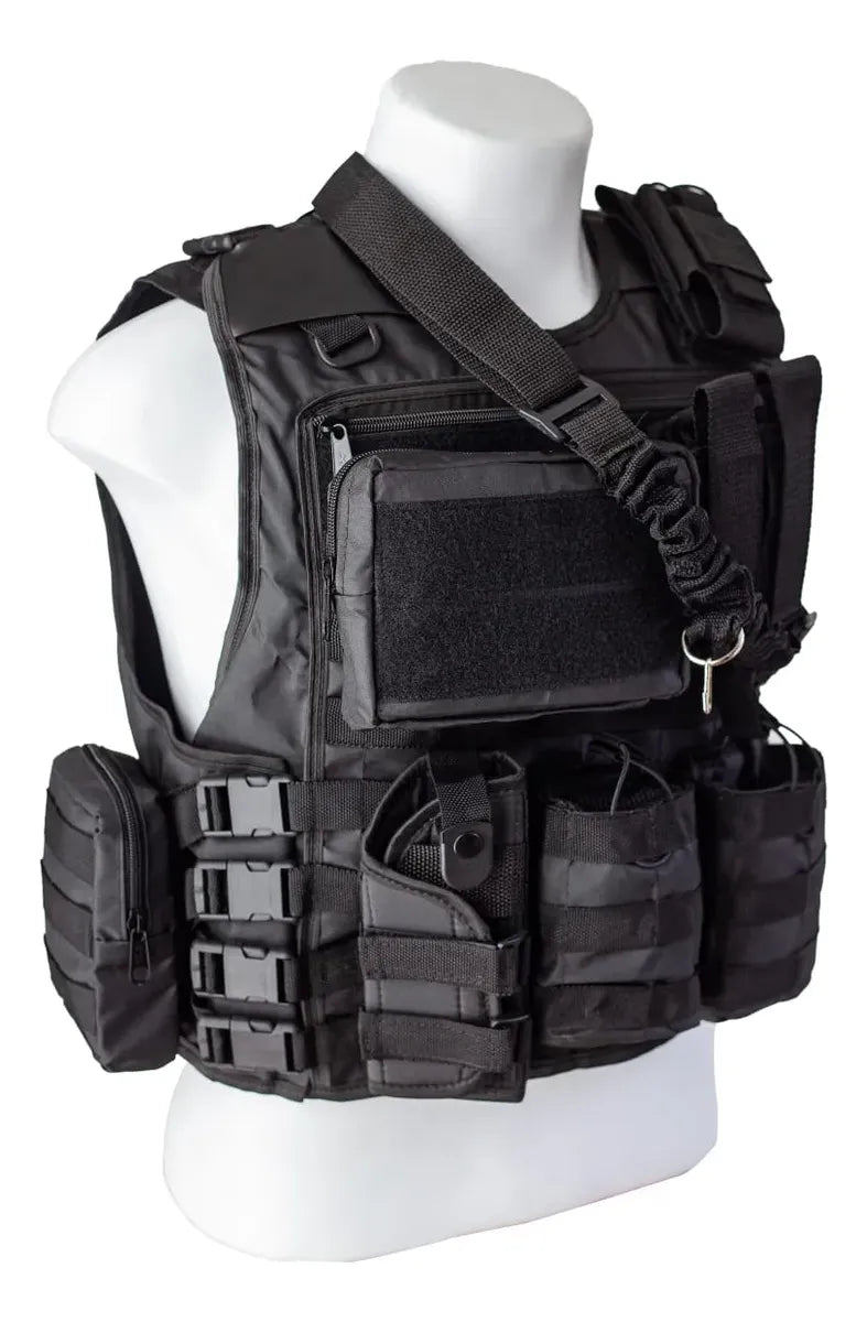 Colete Tático Modular Profissional Alpha Gear + Bandoleira – Completo e Ajustável