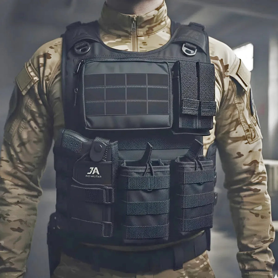 Colete Tático Modular Alpha Gear com 5 Acessórios – Completo, Ajustável e Molle