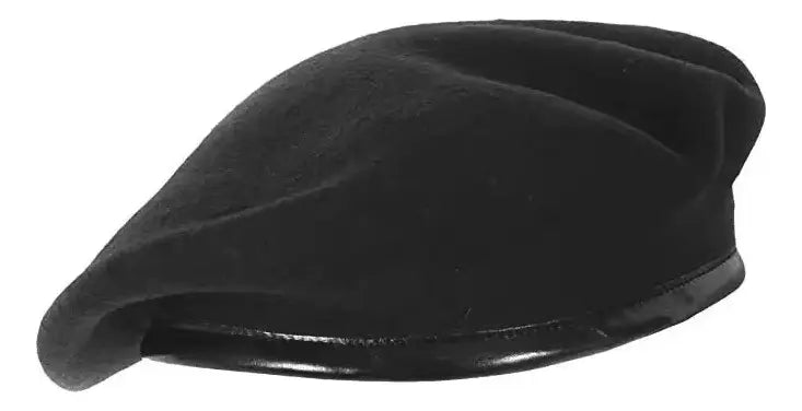 Boina Tática Preta Alpha Gear® – 100% Lã Premium com Acabamento em Couro