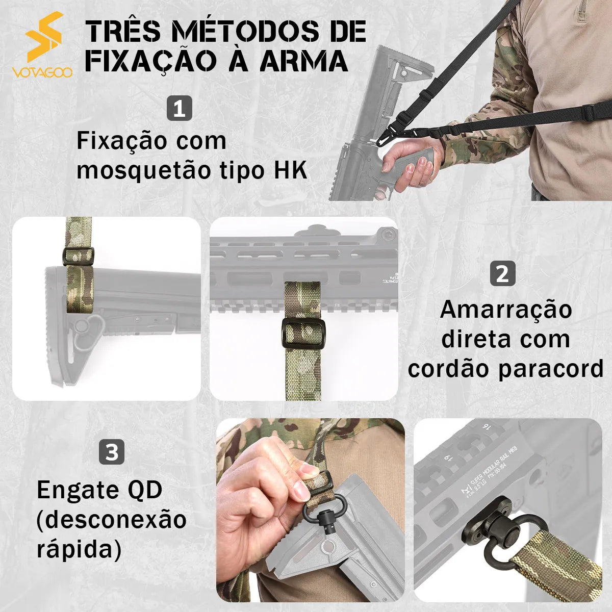 Bandoleira Tática 2 Pontos QD Alpha Gear – Ajuste Rápido e Máximo Conforto