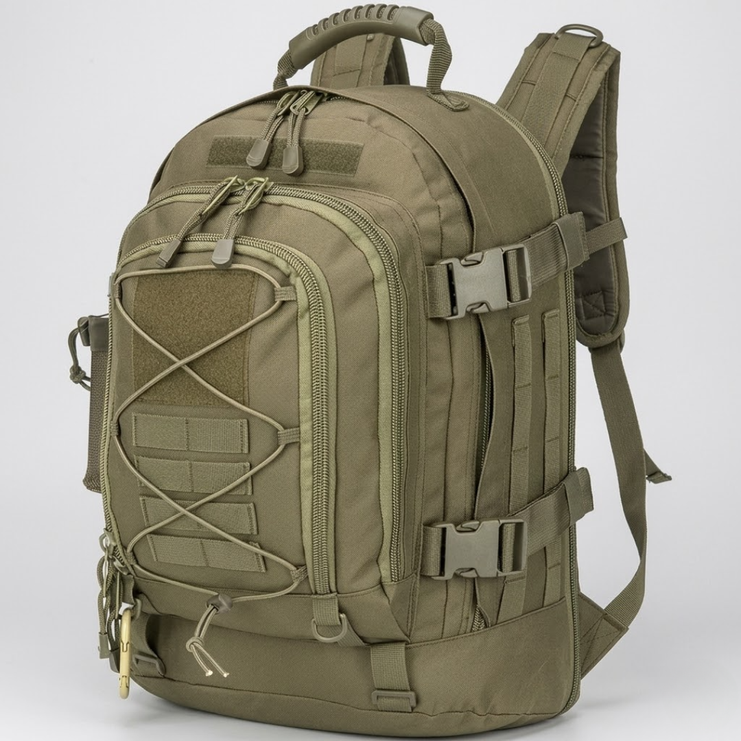 Mochila Tática 60L Alpha Gear® – Molle Impermeável para Camping, Trekking e Missões 72h