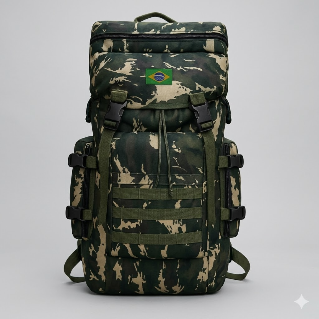 Mochila Cargueira Impermeável Alpha Gear® – Grande Capacidade para Viagem, Trilha e Camping