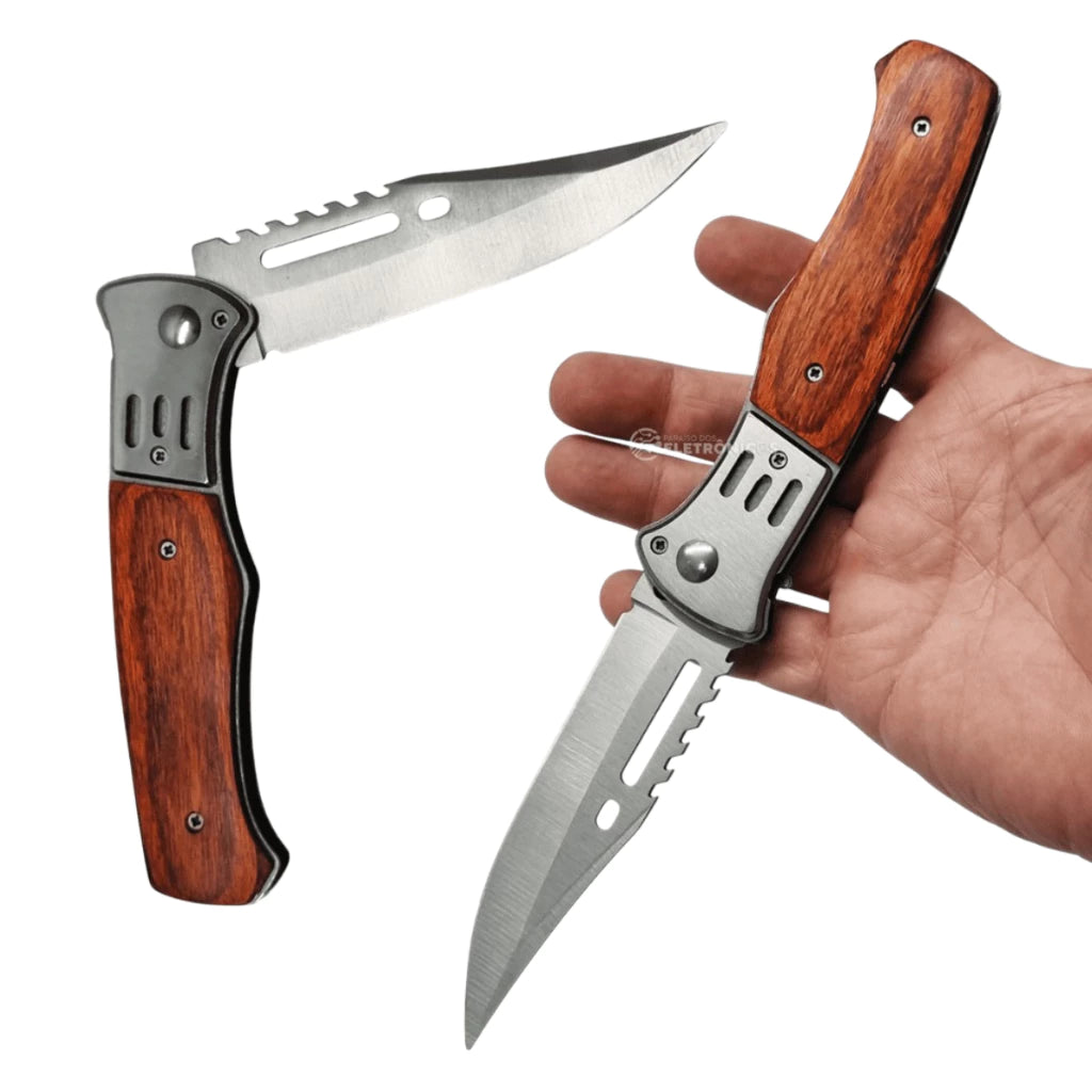 Kit Outdoor Alpha Gear® – Canivete Madeira e Mini Lanterna