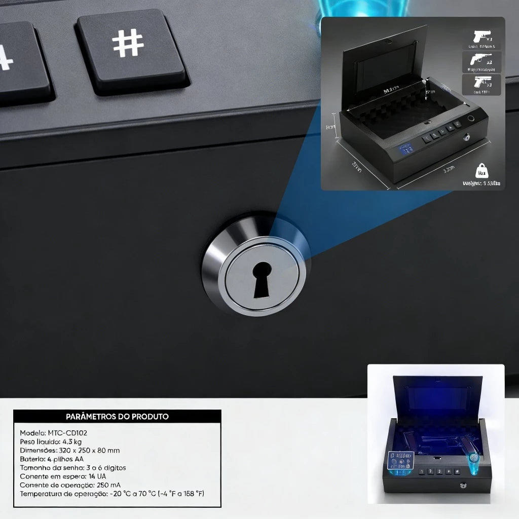 Cofre Biométrico Alpha Gear® – Segurança e Controle Digital