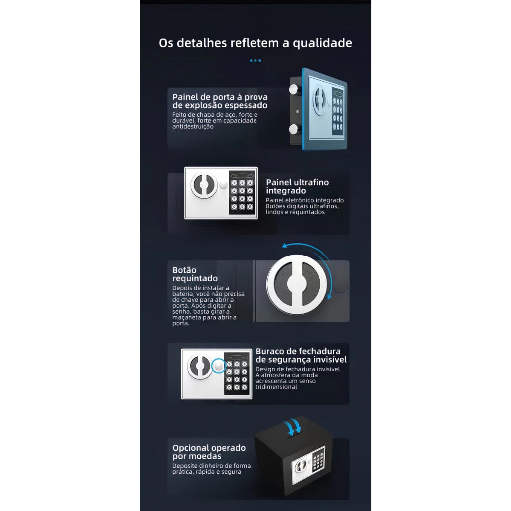Cofre Digital Alpha Gear® – Senha Segura e Proteção Compacta