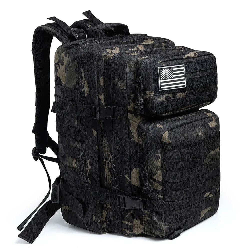 Mochila Tática 45L Alpha Gear® – Molle Militar, Alta Capacidade para 3 Dias