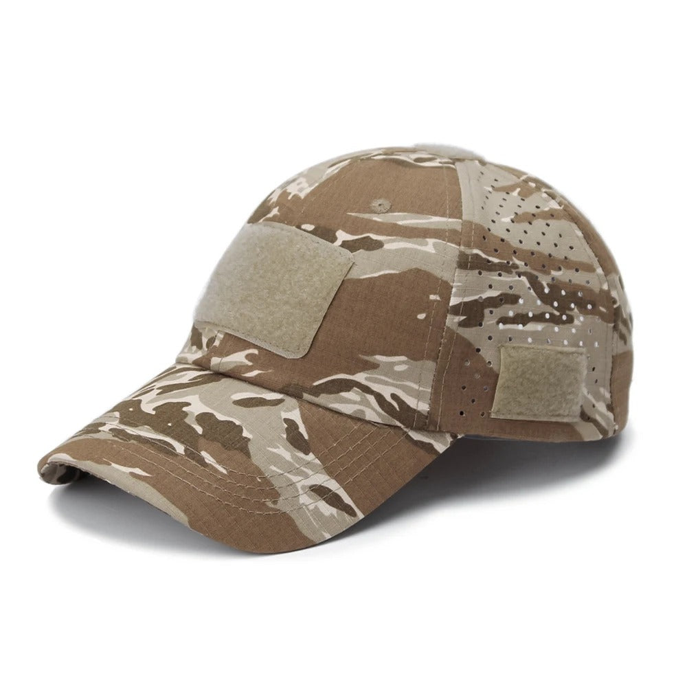 Boné Tático Camuflado Alpha Gear – Respirável, Ajustável e Proteção Solar