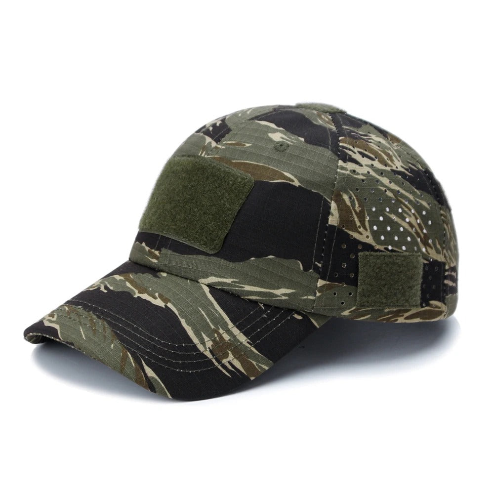 Boné Tático Camuflado Alpha Gear – Respirável, Ajustável e Proteção Solar