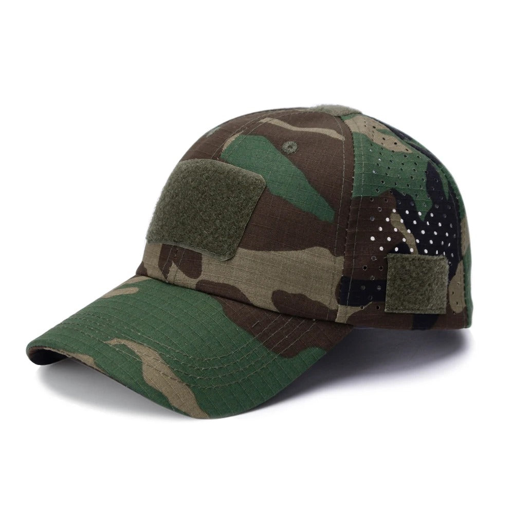 Boné Tático Camuflado Alpha Gear – Respirável, Ajustável e Proteção Solar