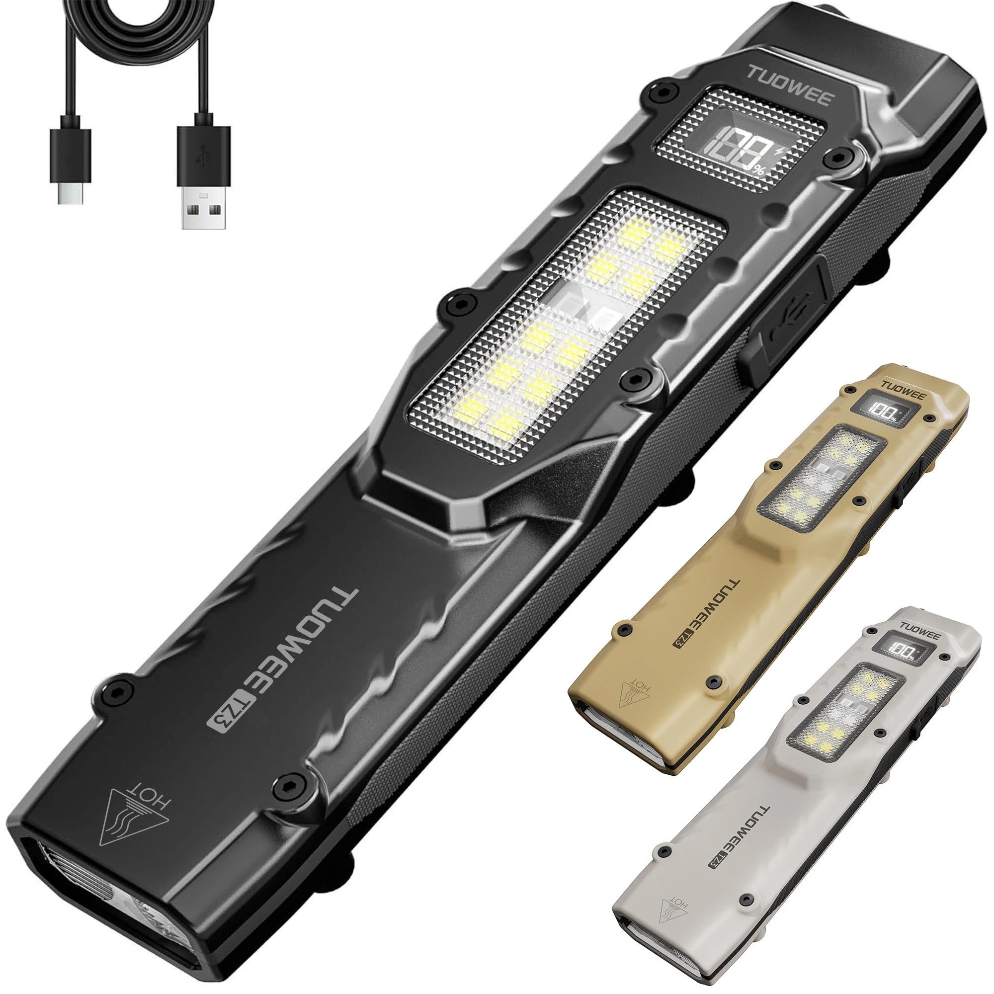 Lanterna Tática EDC Slim Alpha Gear® – 1500LM, Recarregável com Display Digital