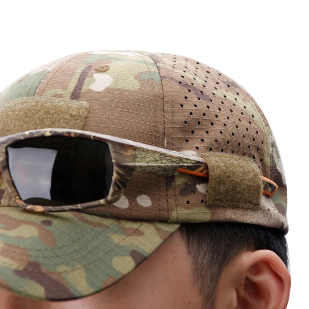 Boné Tático Camuflado Alpha Gear – Respirável, Ajustável e Proteção Solar