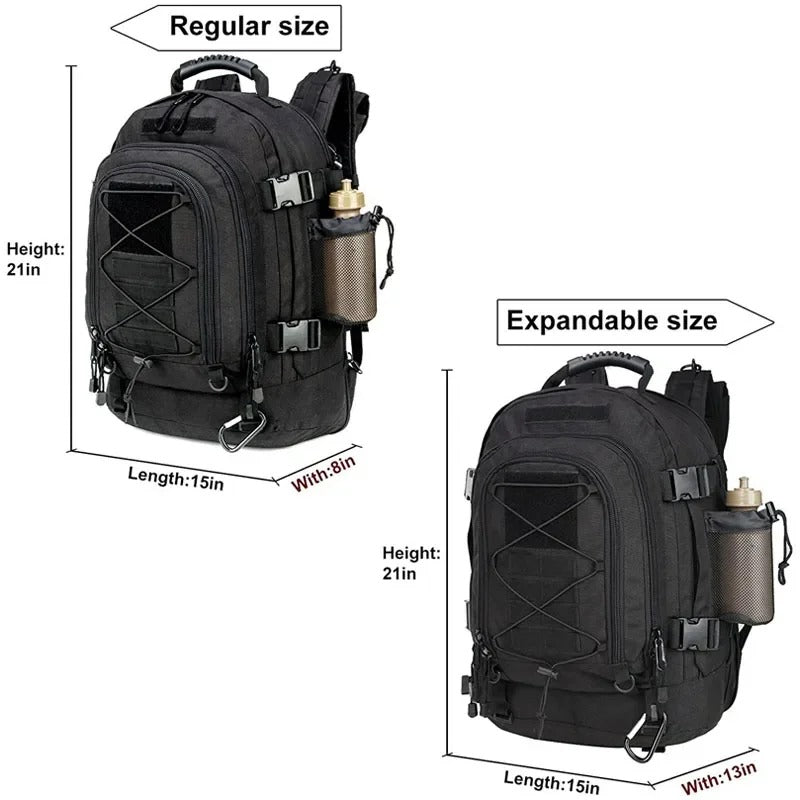 Mochila Tática 60L Alpha Gear® – Molle Impermeável para Camping, Trekking e Missões 72h
