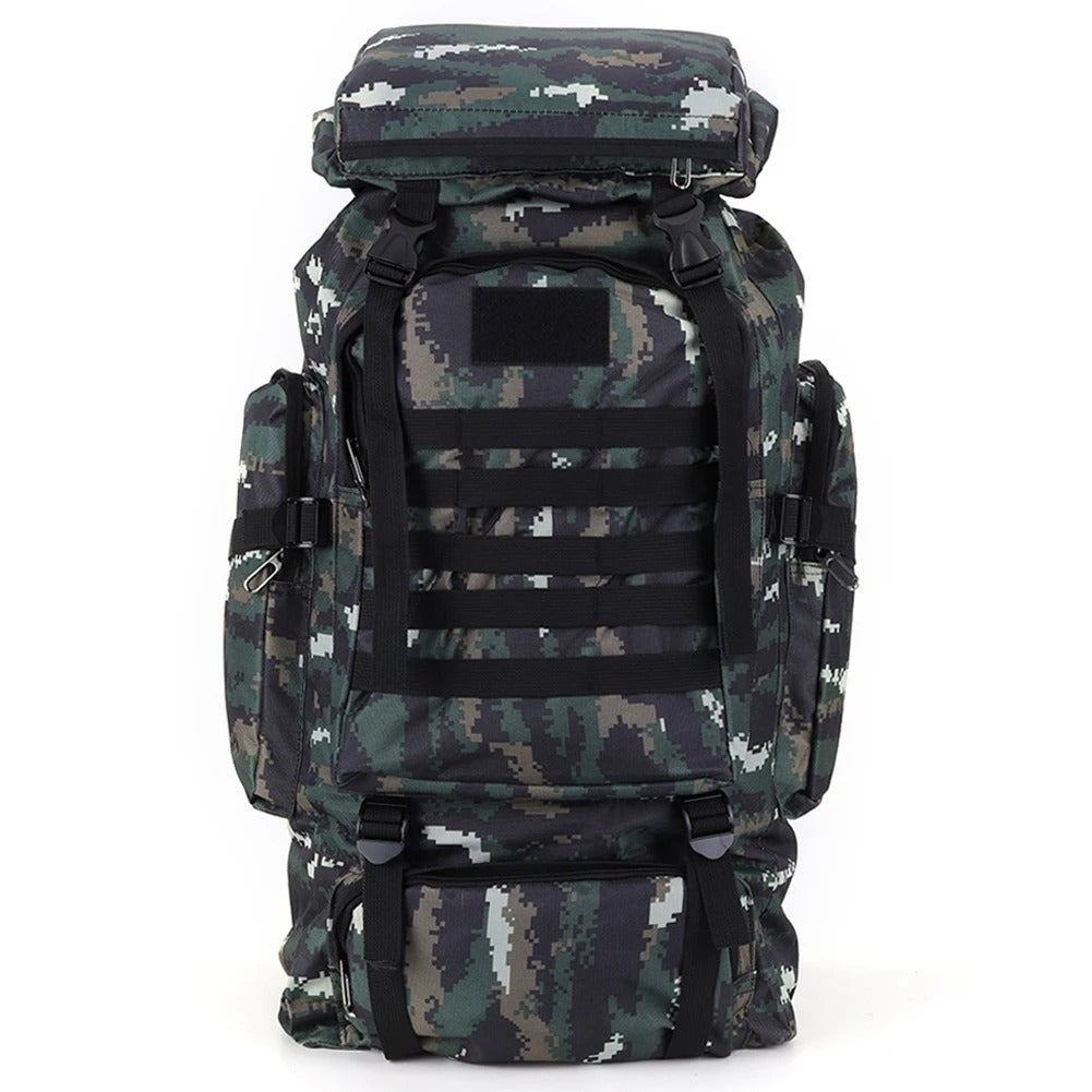 Mochila Tática 80L Alpha Gear® – Impermeável, Camuflada e Ultra Resistente 600D