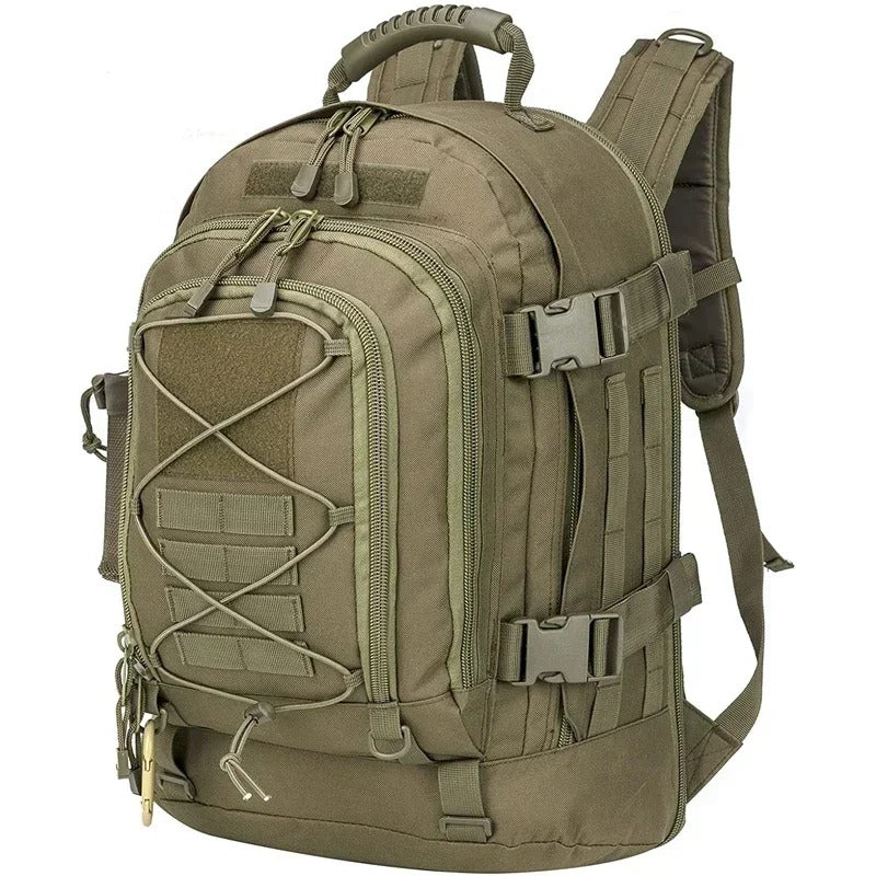 Mochila Tática 60L Alpha Gear® – Molle Impermeável para Camping, Trekking e Missões 72h